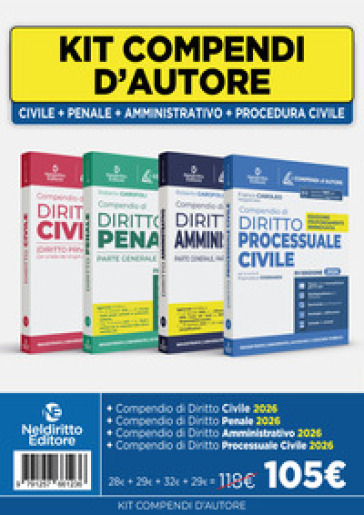 Kit Compendi d'autore 2026: Civile + Penale + Amministrativo + Procedura civile