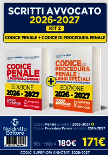 Kit 2 Codice Penale + Codice di procedura penale annotati per l'esame di avvocato