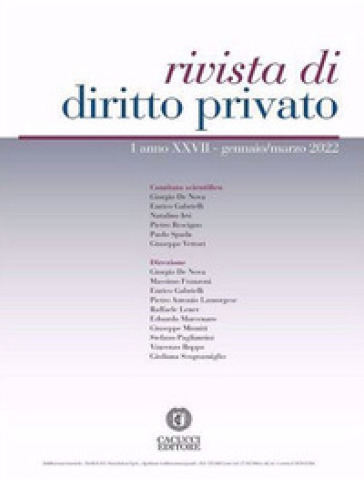 Rivista di diritto privato (2022). Vol. 1