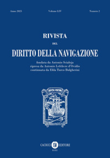 Rivista del diritto della navigazione (2025). Vol. 2