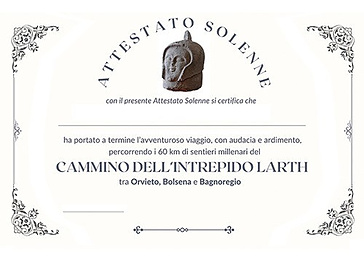 Attestato del cammino dell'Intrepido Larth