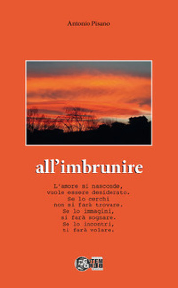 All'imbrunire. L'amore si nasconde, vuole essere desiderato. Se lo cerchi non si farà trovare. Se lo immagini, si farà sognare. Se lo incontri, ti farà volare