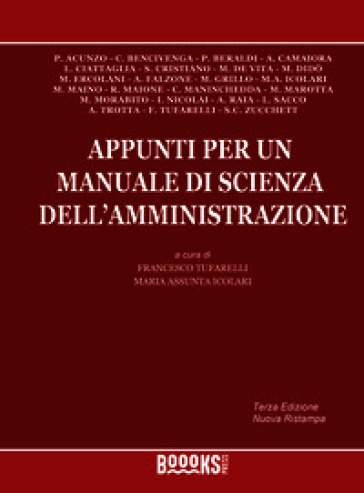 Appunti per un manuale di Scienza dell'Amministrazione